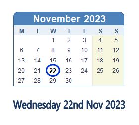 November 22, 2023 .